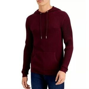 INC International Concepts Lightweight Hooded Sweater in Burgundy Men's XXL